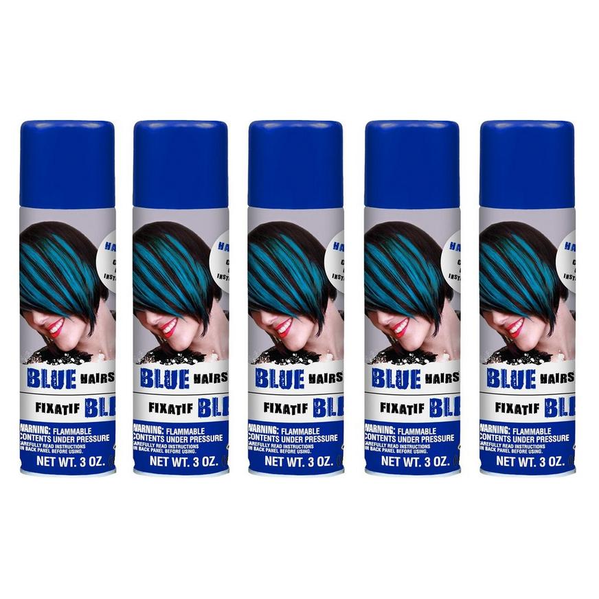 Blue Hair Spray 5ct | Party City