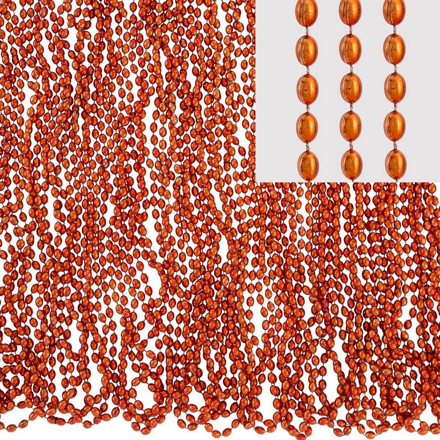 Metallic Orange Bead Necklaces 100ct