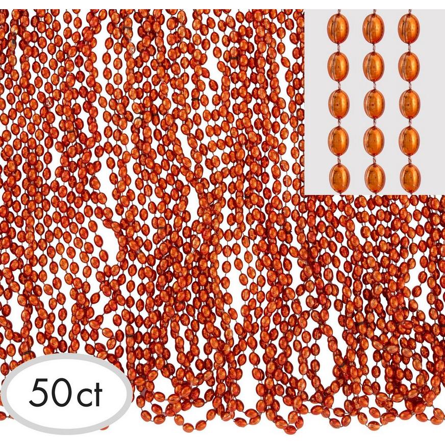 Metallic Orange Bead Necklaces 100ct