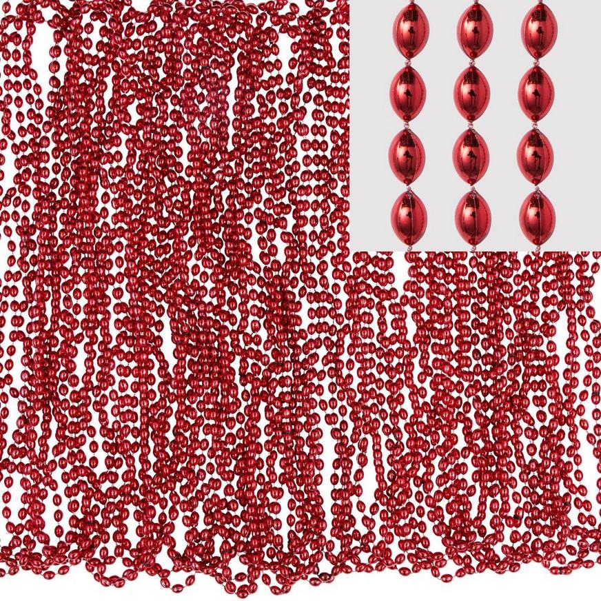 Metallic Red Bead Necklaces 100ct