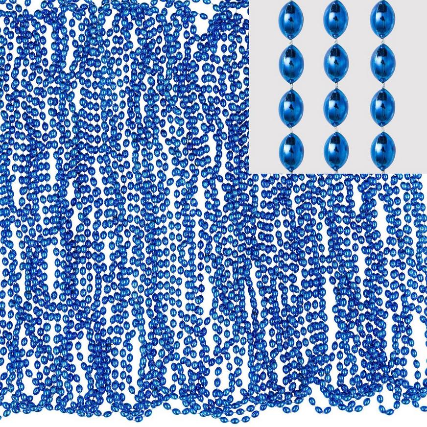 Metallic Blue Bead Necklaces 100ct