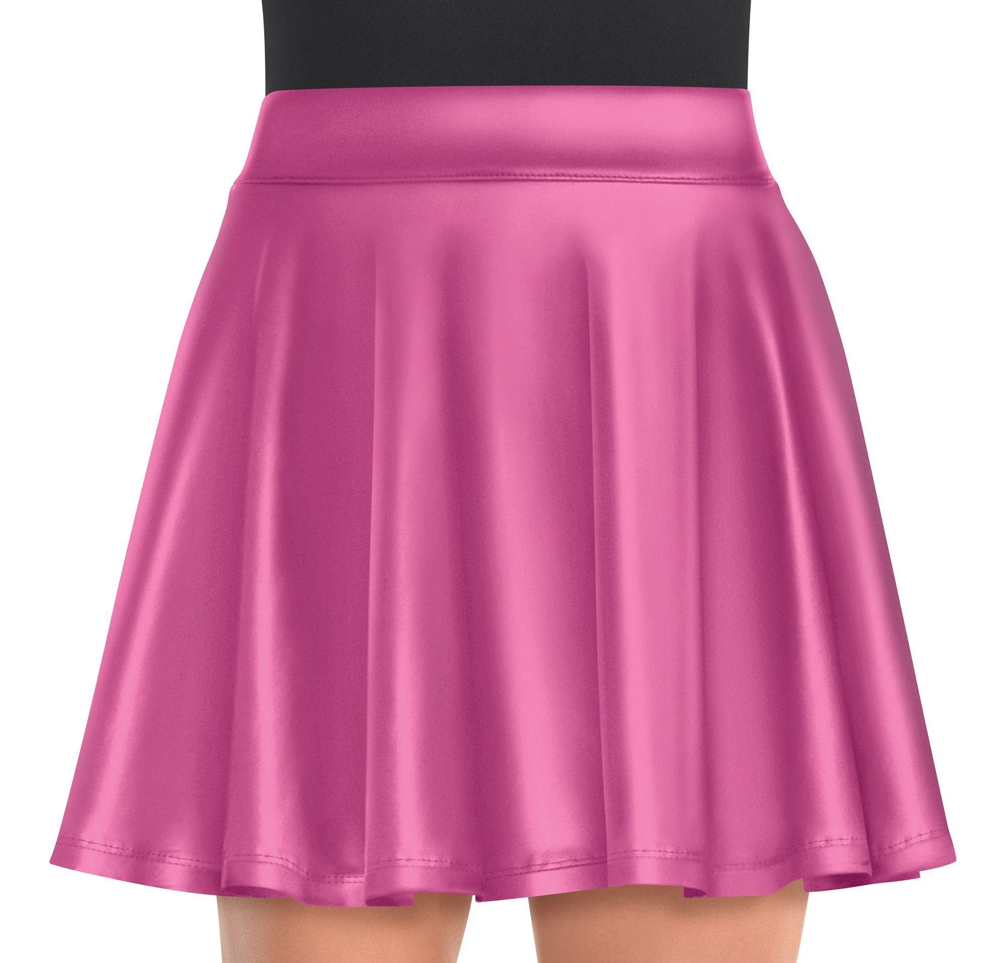 NexiEpoch Women's High Waisted Flared Skater Skirt Pink, Large