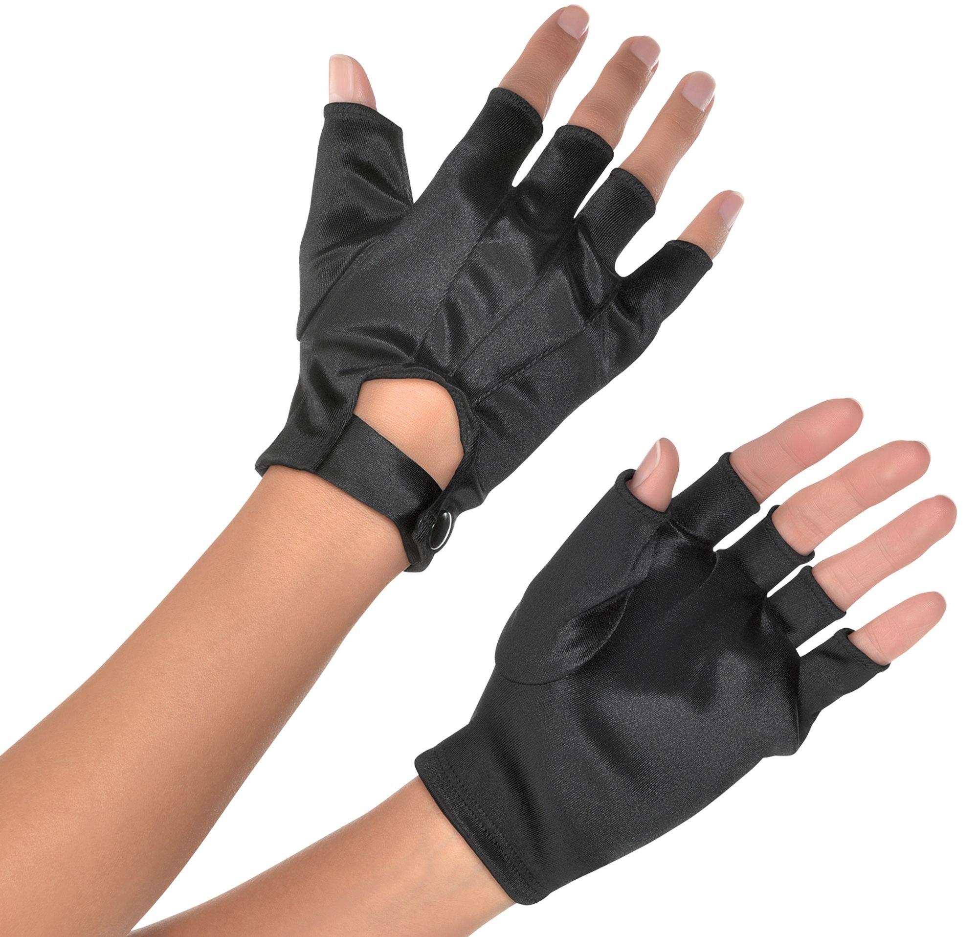 Adult Black Fingerless Gloves Party City 1262