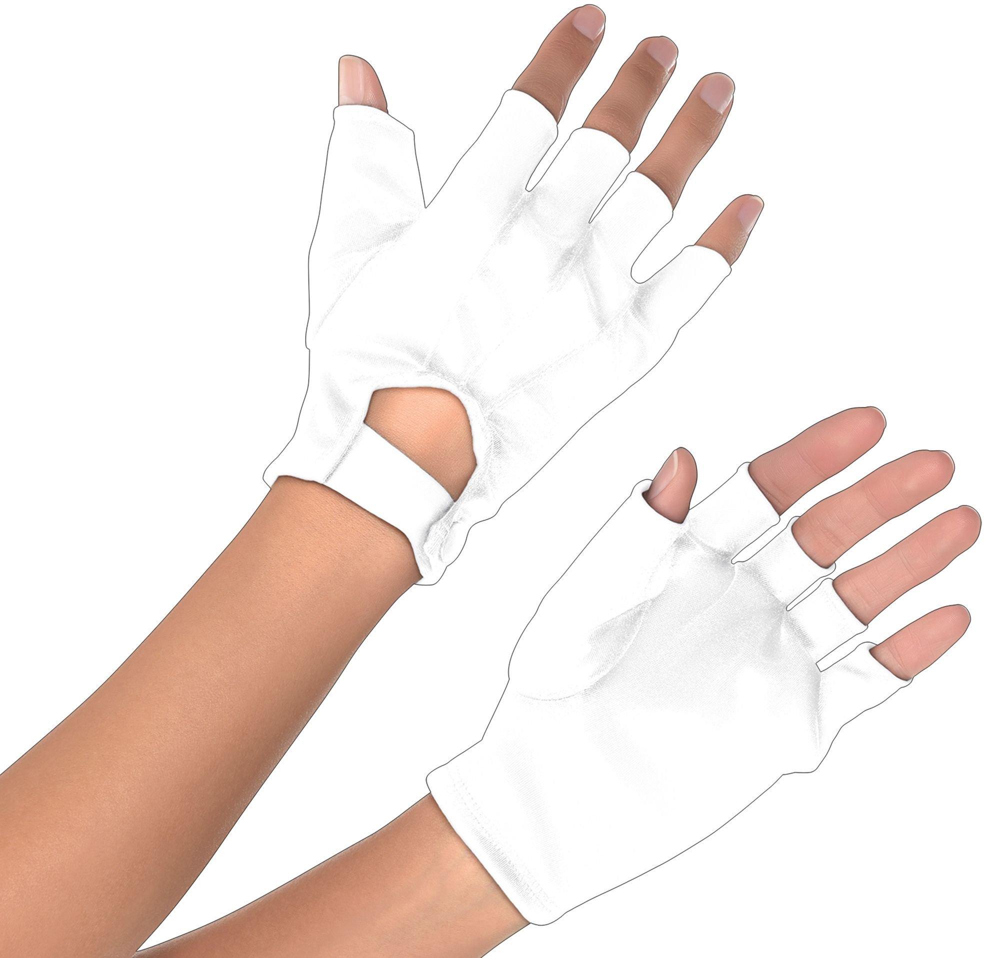 Amscan White Short Fingerless Gloves - adult