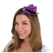Purple Glitter Mini Cowboy Hats 10ct