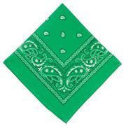Green Paisley Bandanas, 20in x 20in, 10ct