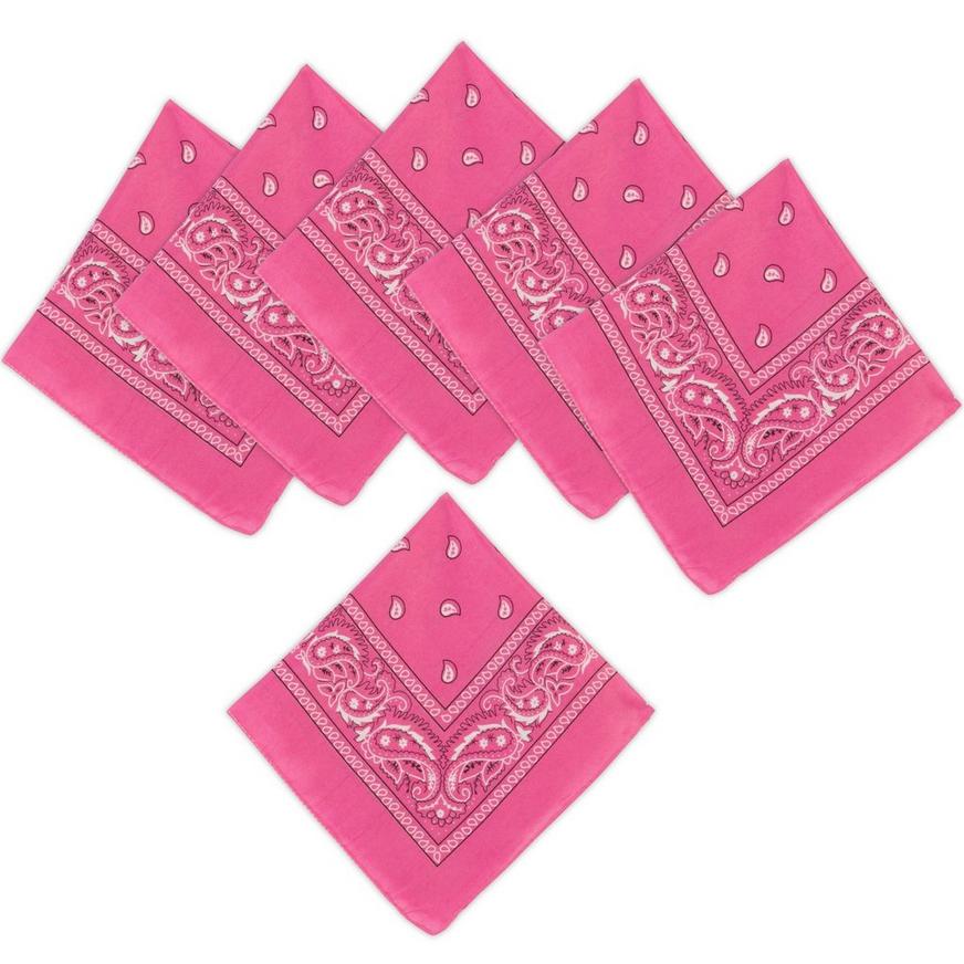 Pink Paisley Bandanas, 20in x 20in, 10ct