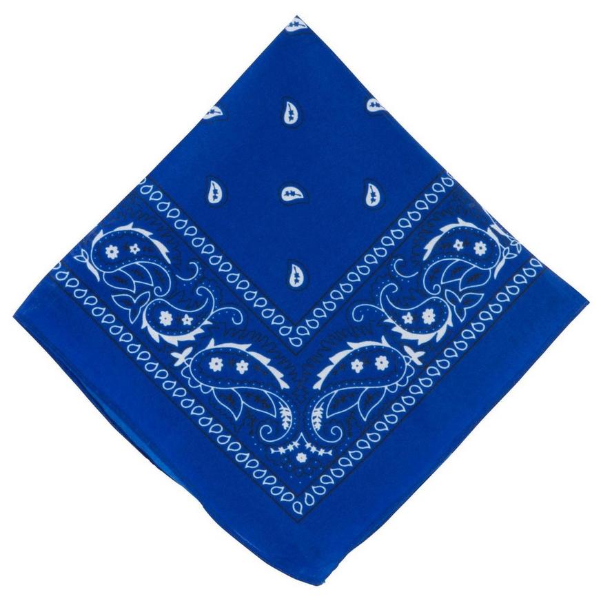 Blue Paisley Bandanas, 20in x 20in, 10ct