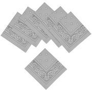 Silver Paisley Bandanas, 20in x 20in, 10ct