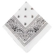 White Paisley Bandanas, 20in x 20in, 10ct