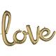 Air-Filled White Gold Love Cursive Letter Balloon Banner, 31in x 21in