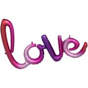 Air-Filled Pink & Purple Gradient Love Cursive Letter Balloon Banner
