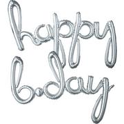Air-Filled Happy B-Day Cursive Letter Balloon Banners 2ct, 27in