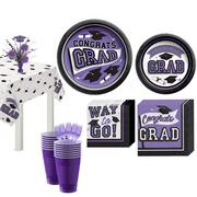 Purple Congrats Grad Tableware Kit for 20 Guests