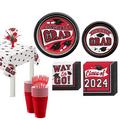 Red Congrats Grad Tableware Kit for 20 Guests