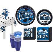 Blue Congrats Grad Tableware Kit for 20 Guests