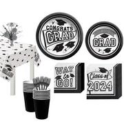 White Congrats Grad Tableware Kit for 20 Guests