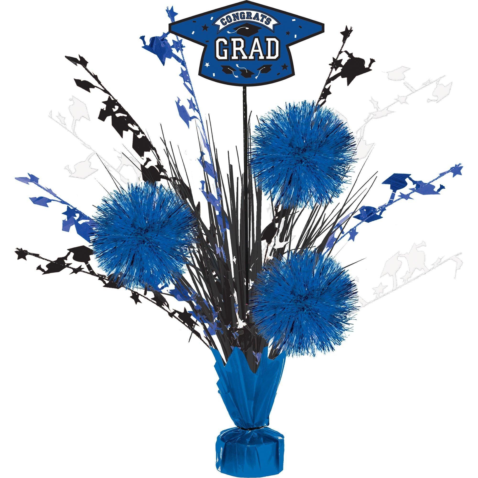 Graduation Party Supplies Kit for 40 with Decorations, Banners, Plates, Napkins, Cups - Blue Congrats Grad