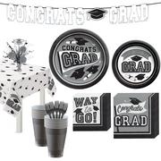 Silver Congrats Grad Tableware Kit for 40 Guests
