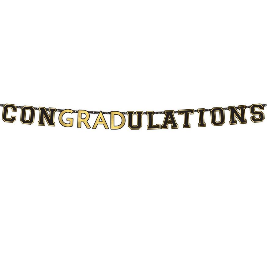 Gold Congrats Grad Graduation Party Kit for 60 Guests