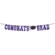 Purple Congrats Grad Graduation Party Kit for 60 Guests