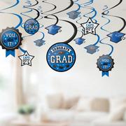 Blue Congrats Grad Graduation Party Kit for 60 Guests
