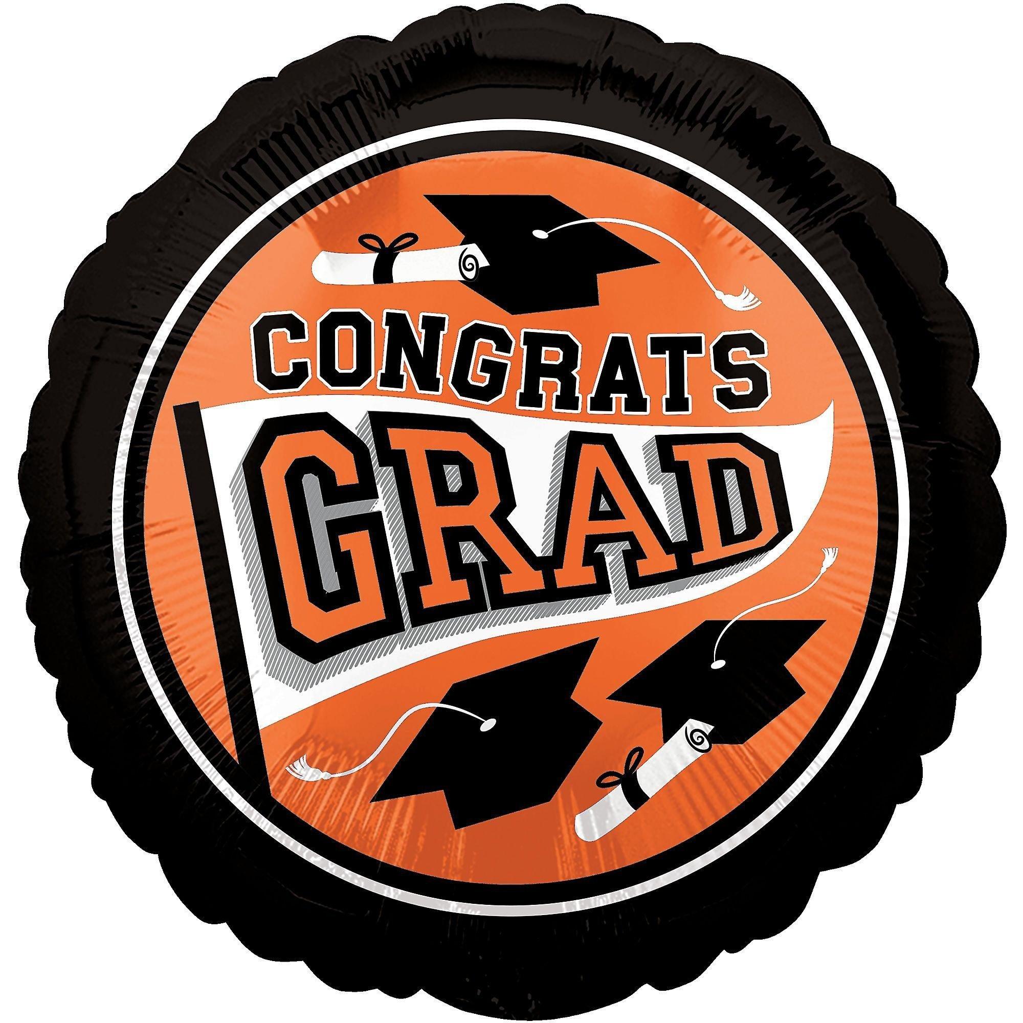 Graduation Party Decorations Kit with Banners, Balloons, Centerpiece, Streamers - Orange 2024 Congrats Grad