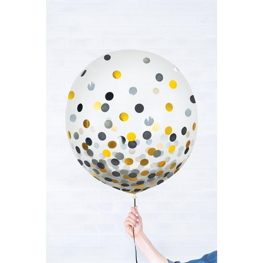 2ct, 24in, Metallic Confetti Balloons