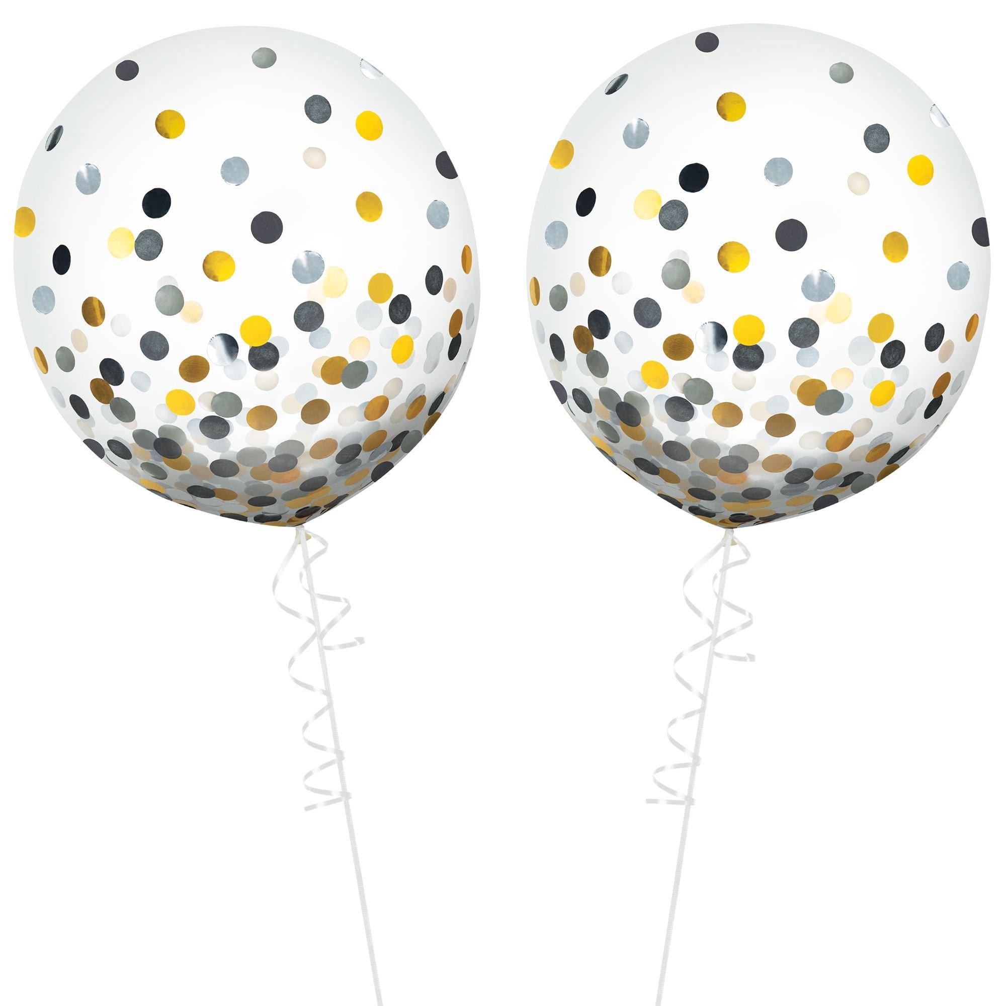 2ct, 24in, Metallic Confetti Balloons