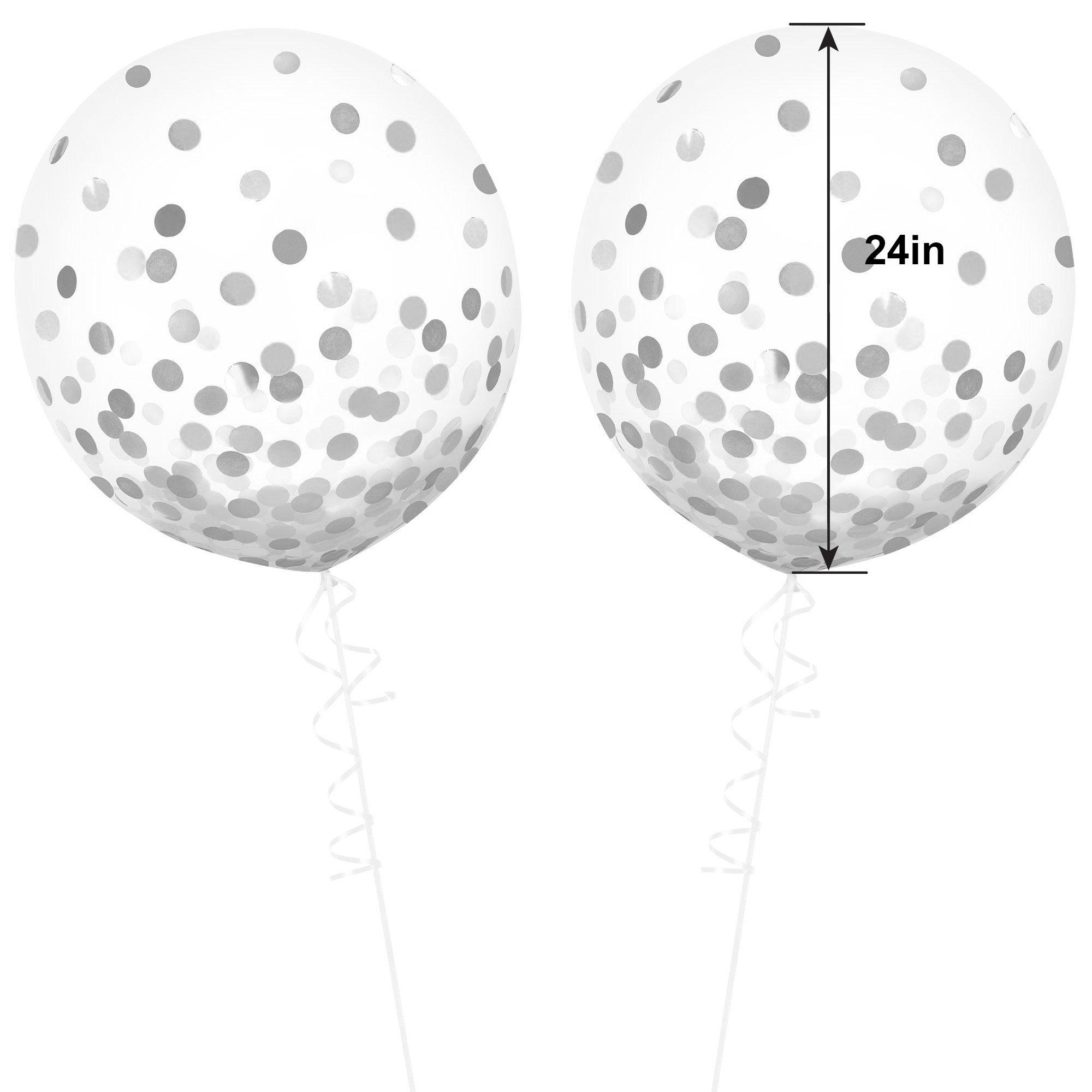 2ct, 24in, Metallic Confetti Balloons