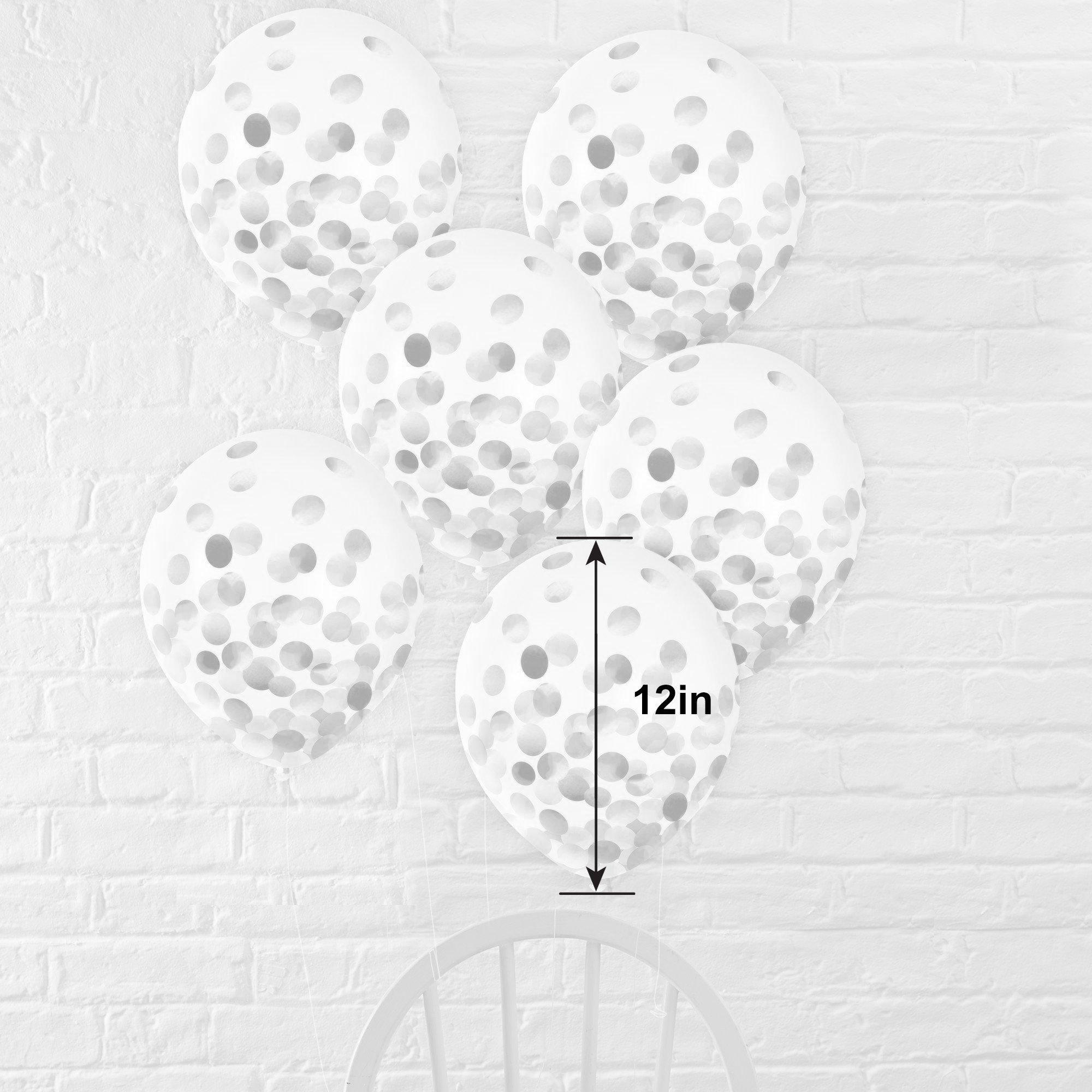 6ct, 12in, Metallic Confetti Balloons