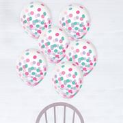 6ct, 12in, Multi-Color Confetti Balloons
