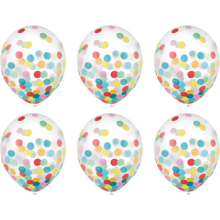 6ct, 12in, Multicolor Confetti Balloons