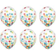 6ct, 12in, Multicolor Confetti Balloons