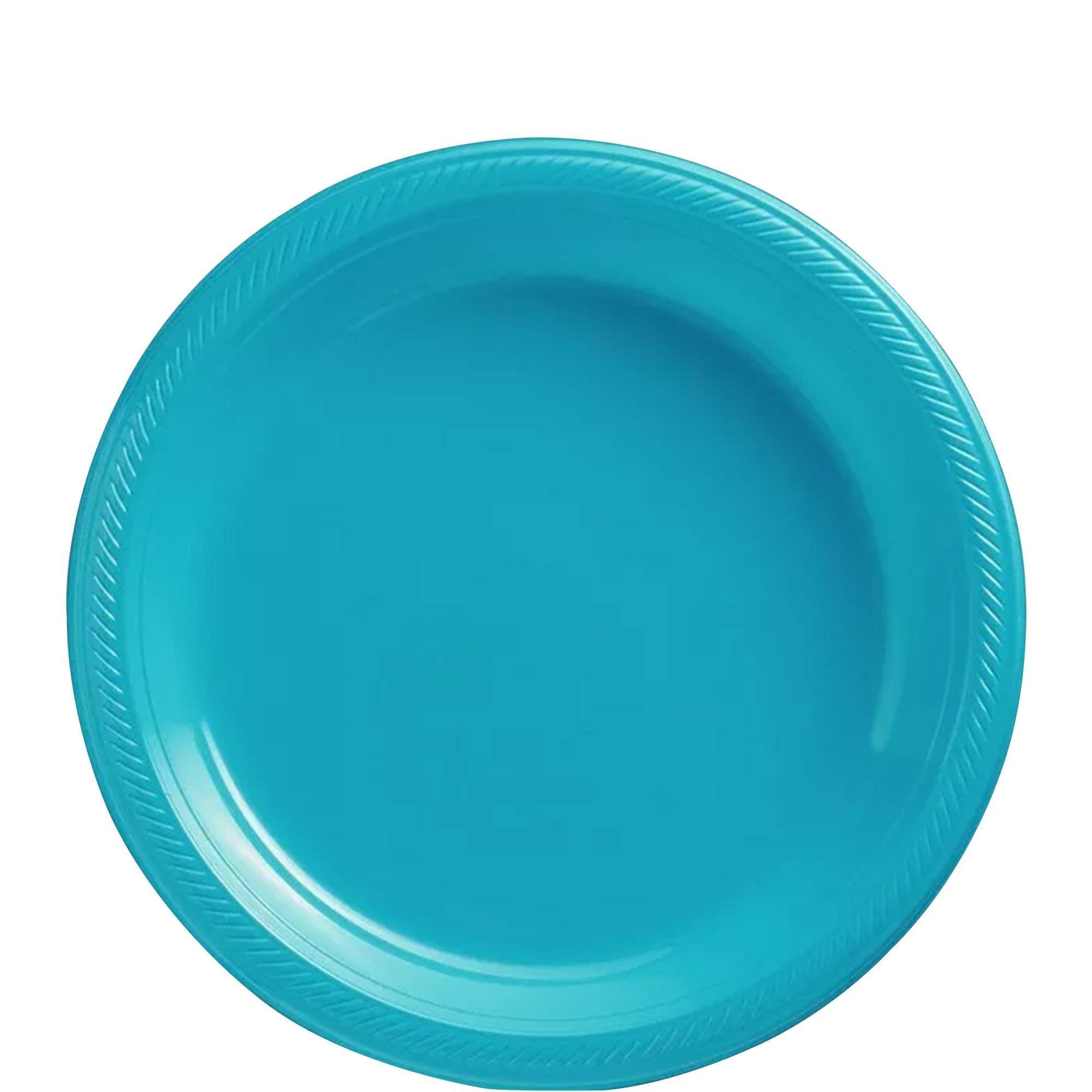 Caribbean Blue Plastic Tableware Kit for 100 Guests
