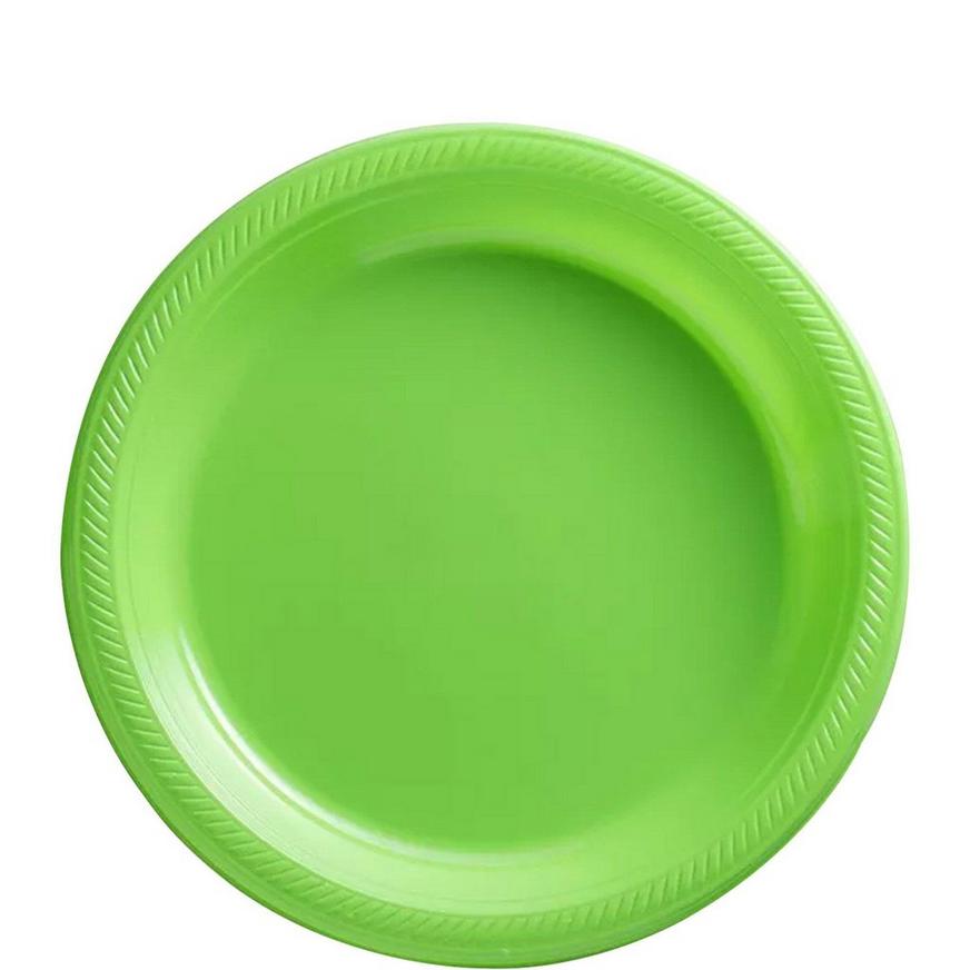 Kiwi Green Plastic Tableware Kit for 100 Guests