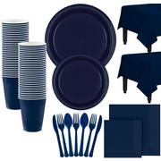 Navy Blue Paper Tableware Kit for 100 Guests