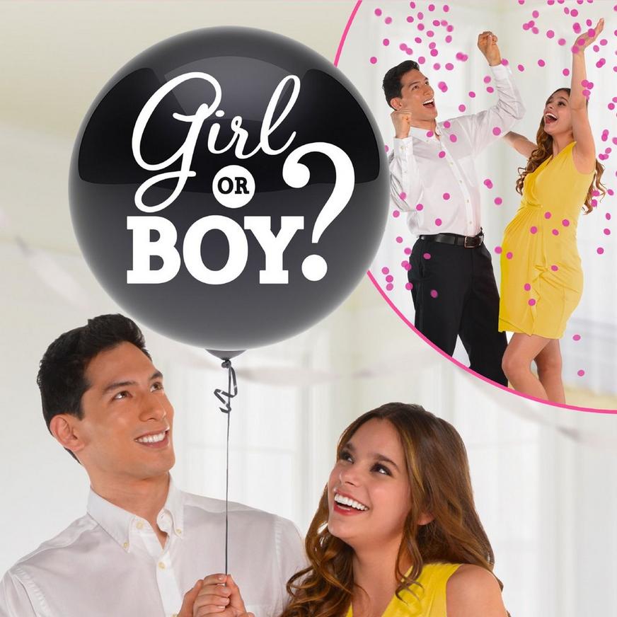 Girl Gender Reveal Balloon with Confetti