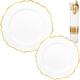 White & Gold Ornate Premium Tableware Kit for 40 Guests