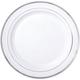 White Silver-Trimmed Premium Tableware Kit for 40 Guests