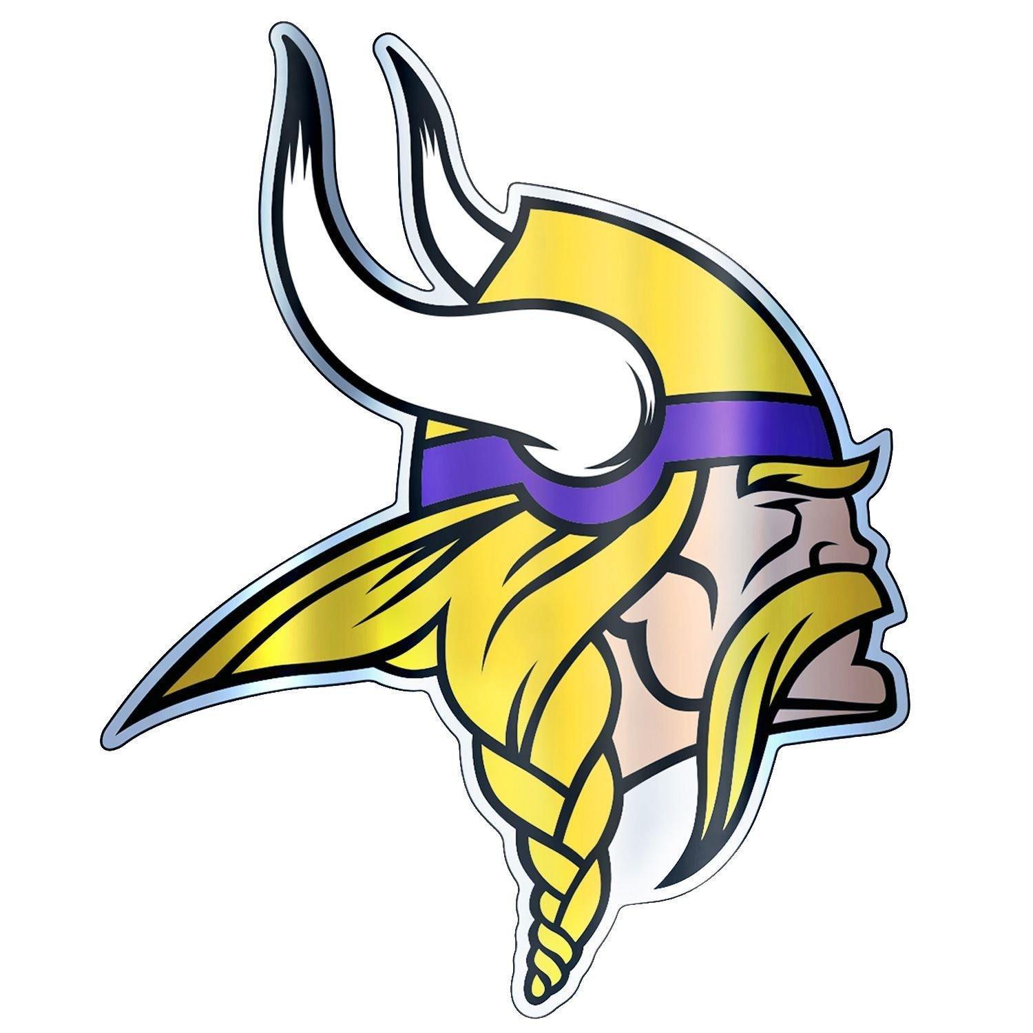 Metallic Minnesota Vikings Sticker 5 1/2in x 7 3/4in | Party City