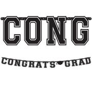 Black Congrats Grad Letter Banner