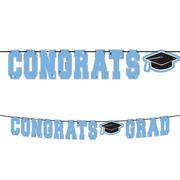 Powder Blue Congrats Grad Letter Banner