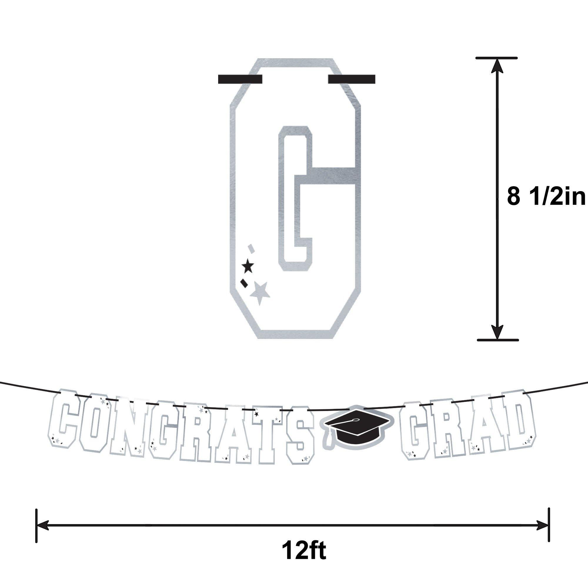 White Congrats Grad Letter Banner