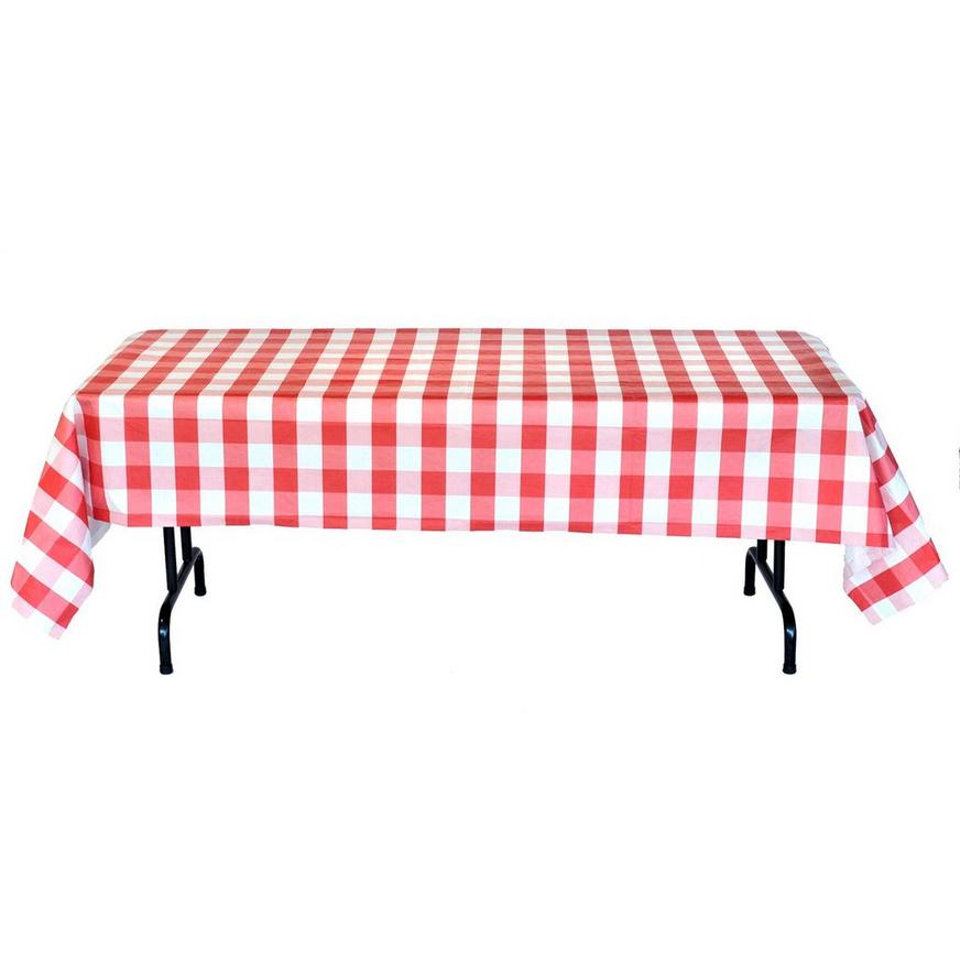 Red & White Plaid Table Cover 