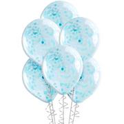5ct, 12in, Ginger Ray Caribbean Blue Confetti Balloons