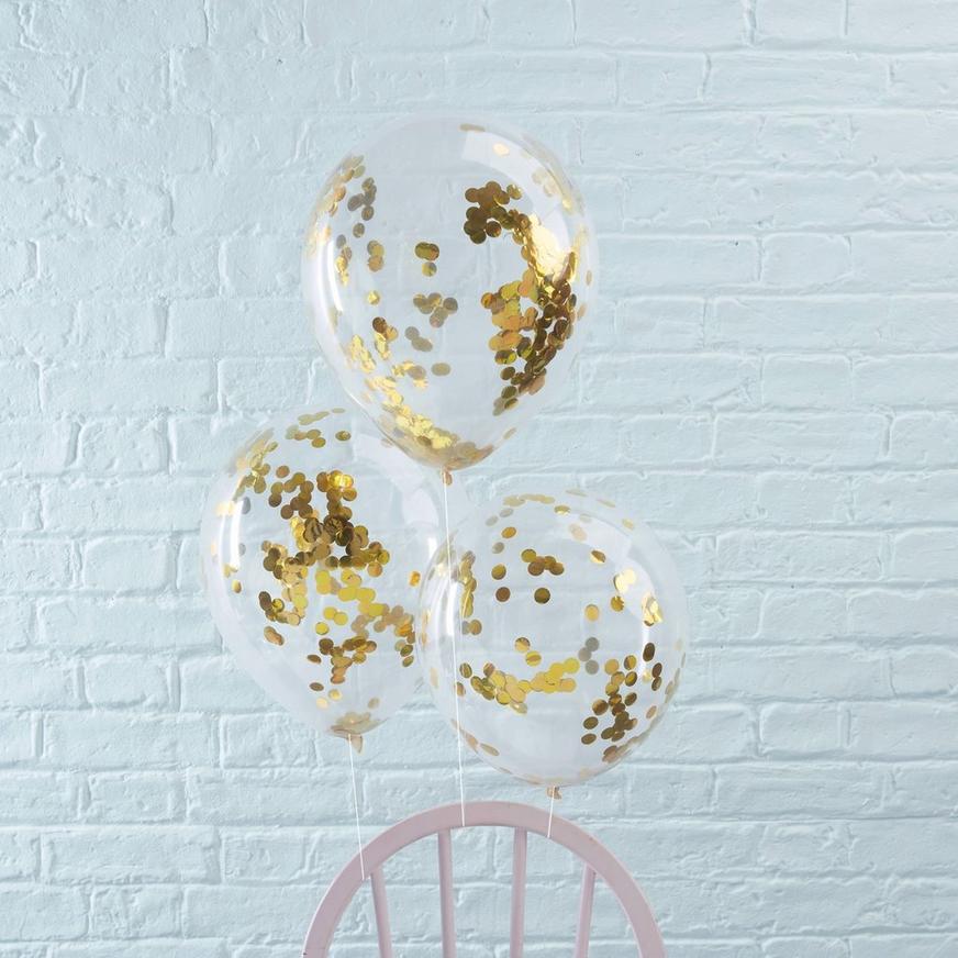 5ct, 12in, Ginger Ray Confetti Balloons