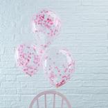 5ct, 12in, Ginger Ray Pink Confetti Balloons