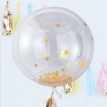 3ct, 36in, Ginger Ray Giant Gold Confetti Balloons