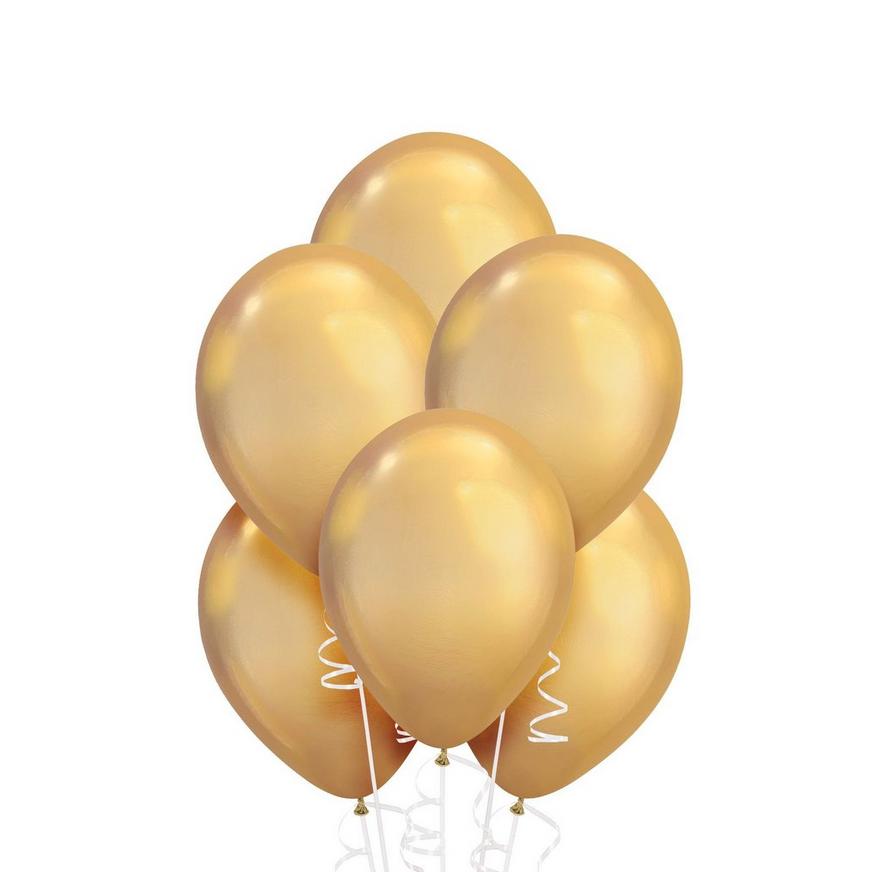 25ct, 11in, Gold Chrome Balloons